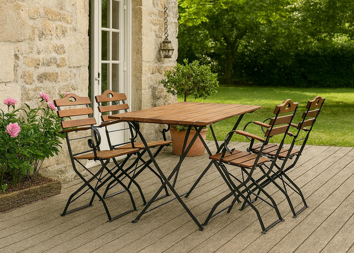 BIERGARTEN-SET Braun - Dunkelbraun, Holz - MCW