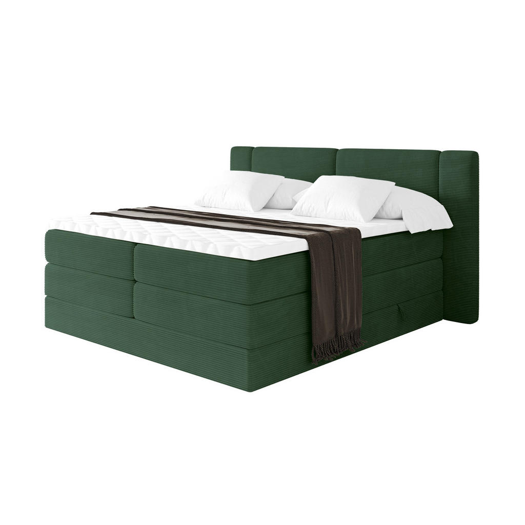 ALTDECOR POSTEL boxspring s matracemi H3/H4 - EVON KING - 140x200 cm Zelená