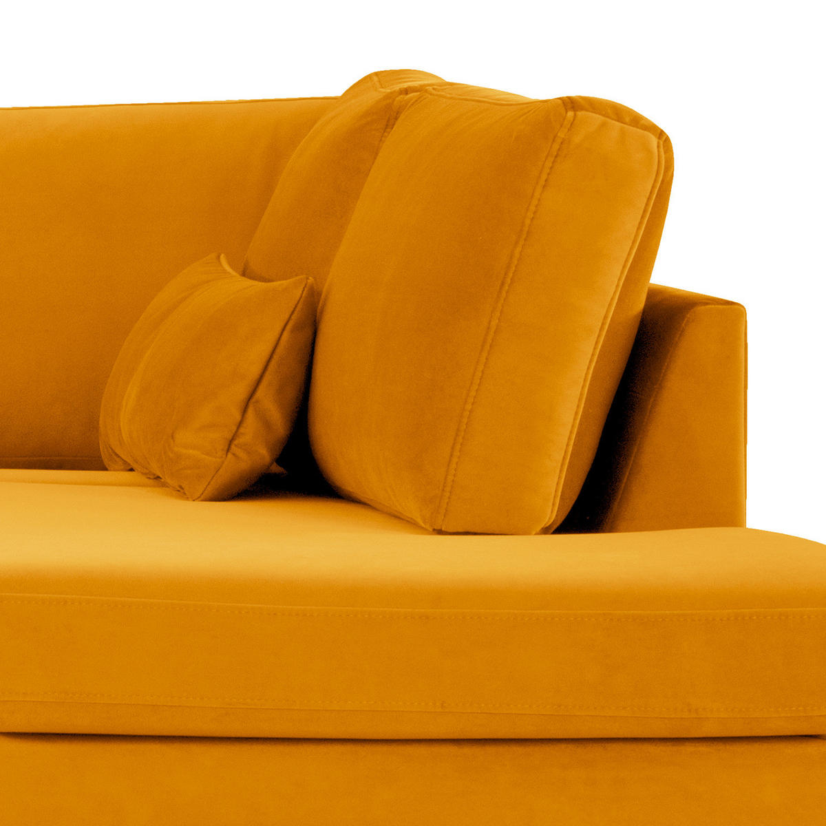 WOHNLANDSCHAFT mit Longchair - Eichefarben/Gelb, Eichenholz/Textil (371/81/219cm) - home24