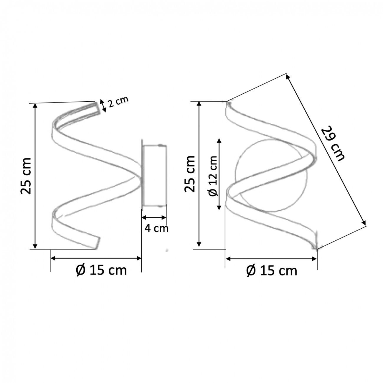 WANDLEUCHTE Film, Silber/Chrom, 25cm - Chromfarben, Metall (15/25/15cm) - KOSILUM