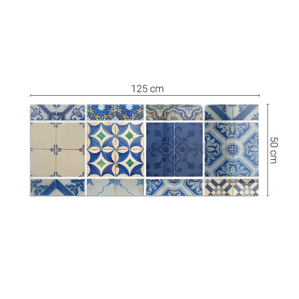 GLASPLATTE für Kamin 125x50 cm Blau - Blau, Glas (125/50/0.4cm) - ArtPrintCave