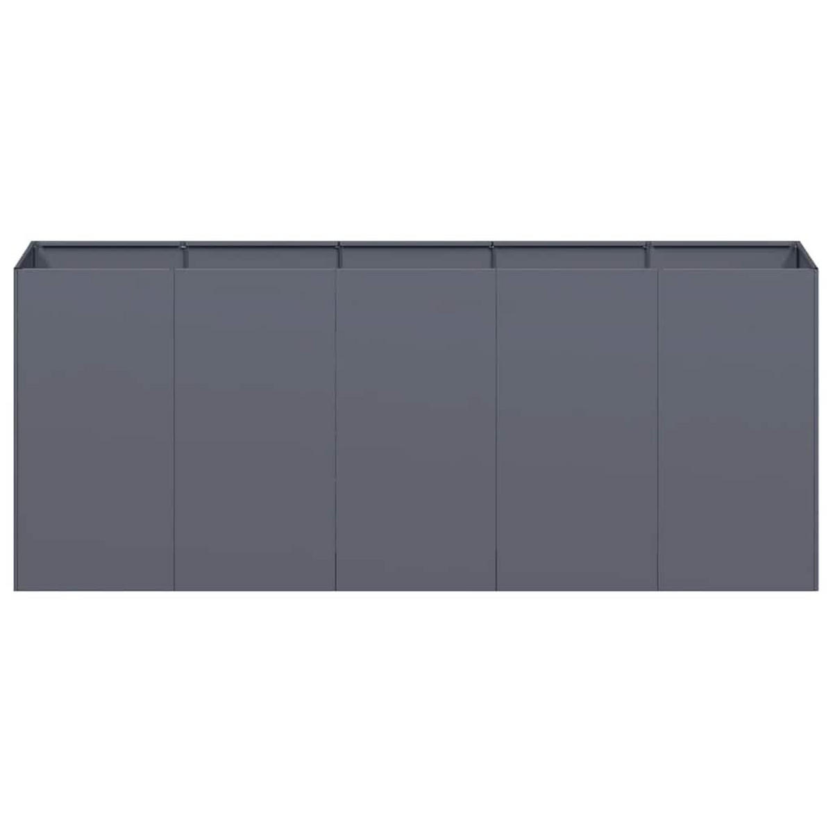 PFLANZKÜBEL Anthrazit 200/40/80 Cm Kaltgewalzter Stahl - Anthrazit, Metall (200/80/40cm) - vidaXL