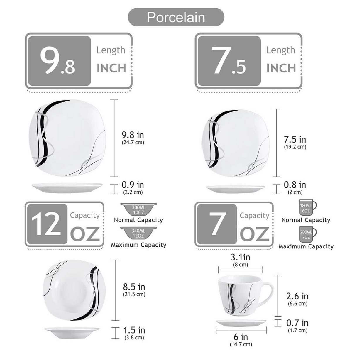KOMBISERVICE 60-teilig Porzellan Set für 12 Personen - Weiß, Keramik (24.7/2.2/24.7cm) - Kaket