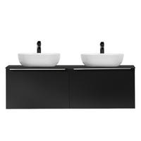 DOPPELWASCHTISCH Puebla-56 - Schwarz, Holzwerkstoff (120/63/46cm) - Lomado