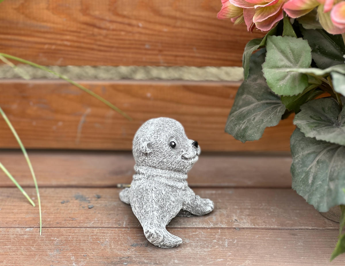 STEINFIGUR kleine Robbe, frostfest, Steinguss - Grau, Stein (8/7/9cm) - stoneandstyle