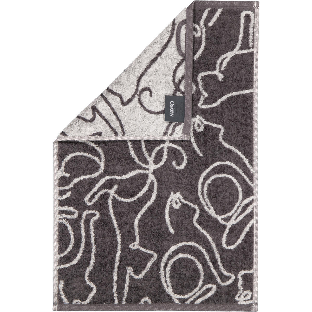 GÄSTETUCH CUTE CATS EDITION CATS 6264 BASALT/PLATIN - 77 - Grau, Textil (30/50cm) - Cawoe