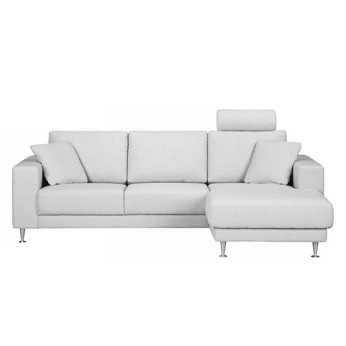 ECKSOFA mit Longchair - Grau, Textil (235/150cm) - home24