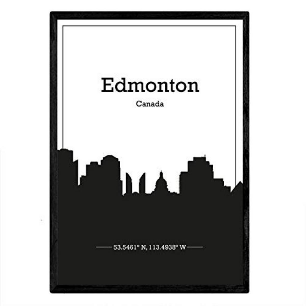 POSTER Edmonton Skyline A3 Rahmenlos - Klar, Papier (29.7/5/42cm) - Nacnic