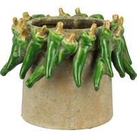 ÜBERTOPF Green Pepper - Grün, Keramik (21/17/21cm) - FURNARO