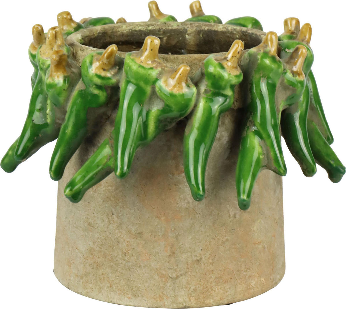 ÜBERTOPF Green Pepper - Grün, Keramik (21/17/21cm) - FURNARO