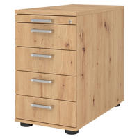STANDCONTAINER - mit 4 Schubladen 80/42,8/72 cm in Wildeiche Chromgriff (Metall) - Wildeiche, Holzwerkstoff (42.8/72/80cm) - bümö