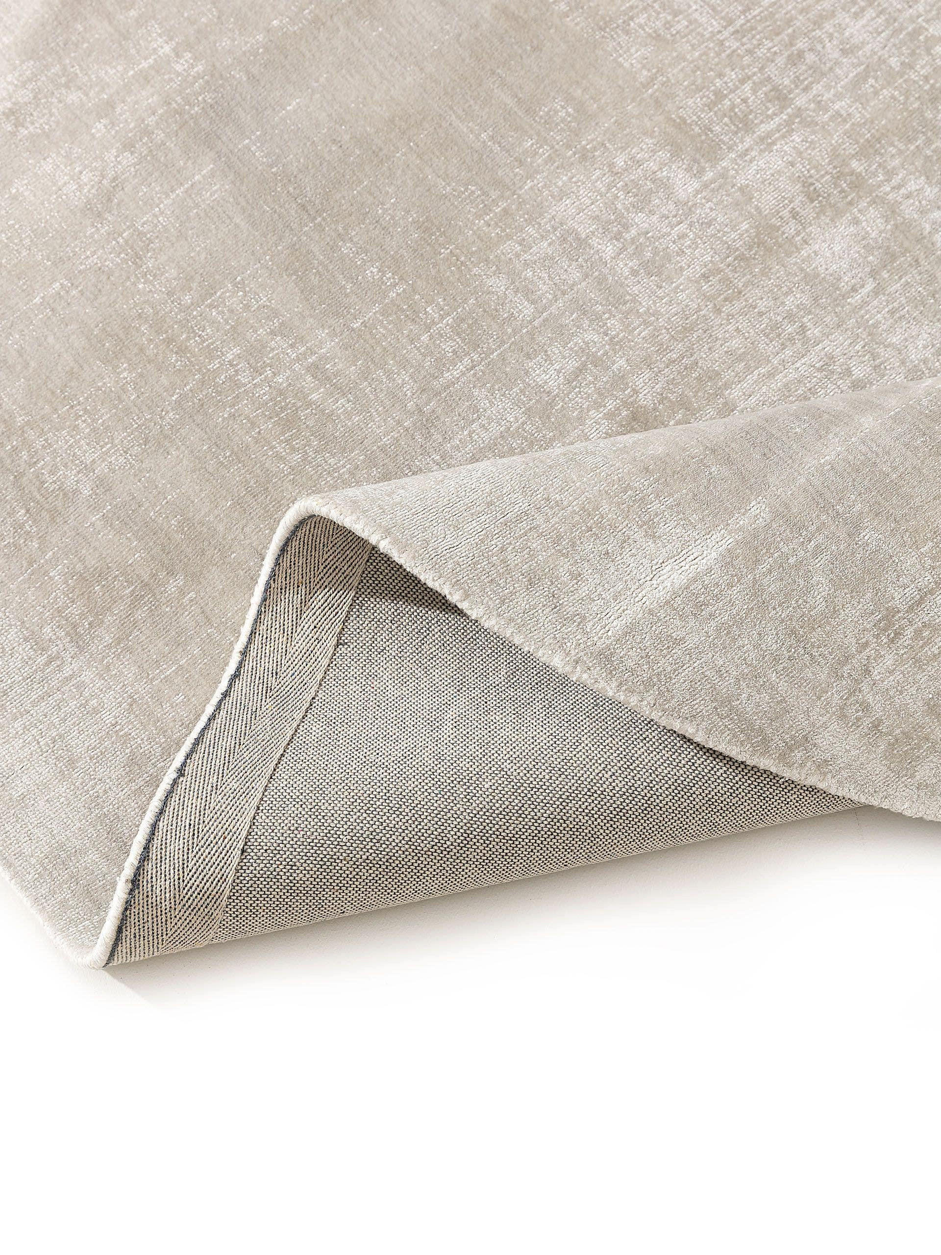 Thumbnail - benuta Pure Viskoseteppich, Hellgrau, Textil, Beton Optik, Oval, 150x230 cm, Gots, für Fußbodenheizung geeignet, Teppich...