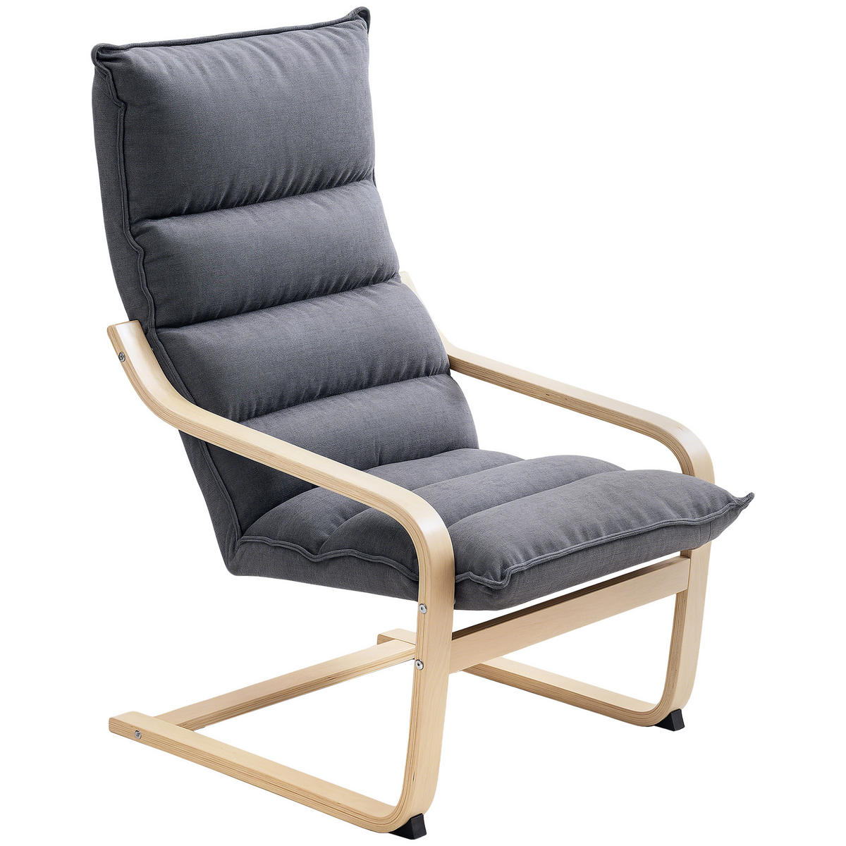 SCHAUKELSTUHL, Moderner Stuhl mit Samtkissen, 67 x 83 x 105 cm, Grau - Multicolor, Holzwerkstoff (83/105/67cm) - FORIOUS
