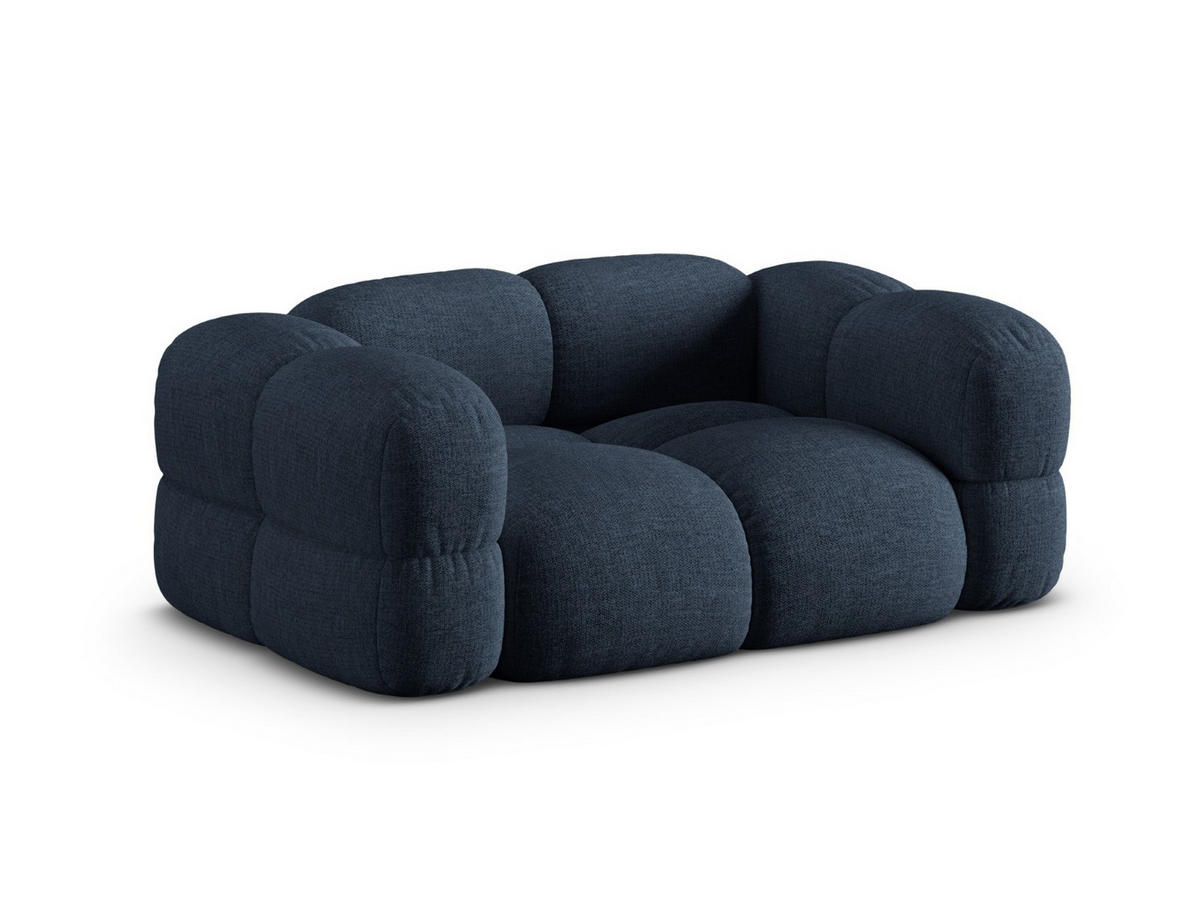 SOFA Loretto aus strukturiertem Stoff dunkelblau 2 Sitzplätze - Dunkelblau, Textil (100/68/180cm) - Cosmopolitan Design