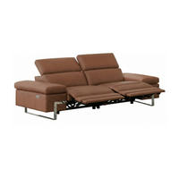 3-SITZER Sofa Opera Echtleder mit 2 x Relaxfunktion Cognacbraun - Cognac, Leder/Metall (223/75/109cm)