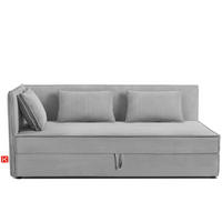 JUGENDBETT ROTI Einzelbett mit Bettkasten, 90x200cm, Bett mit Bonellmatratze, mit Rückenlehne - Hellgrau/Schwarz, Holz/Holzwerkstoff (92/200cm) - KONSIMO®