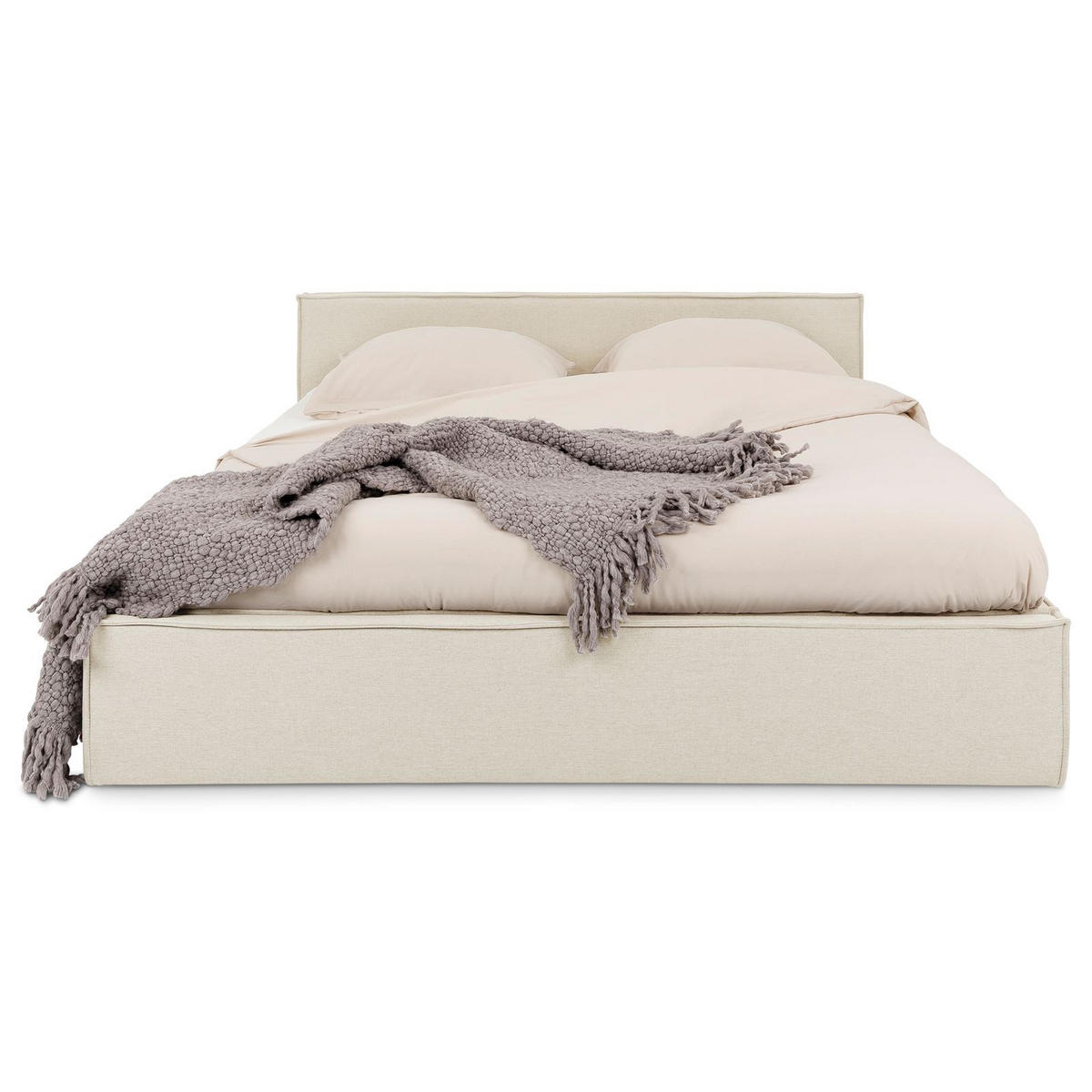 POLSTERBETT PESARO 160x200 cm cremeweiß - Creme, Textil (160/200cm) - IDIMEX