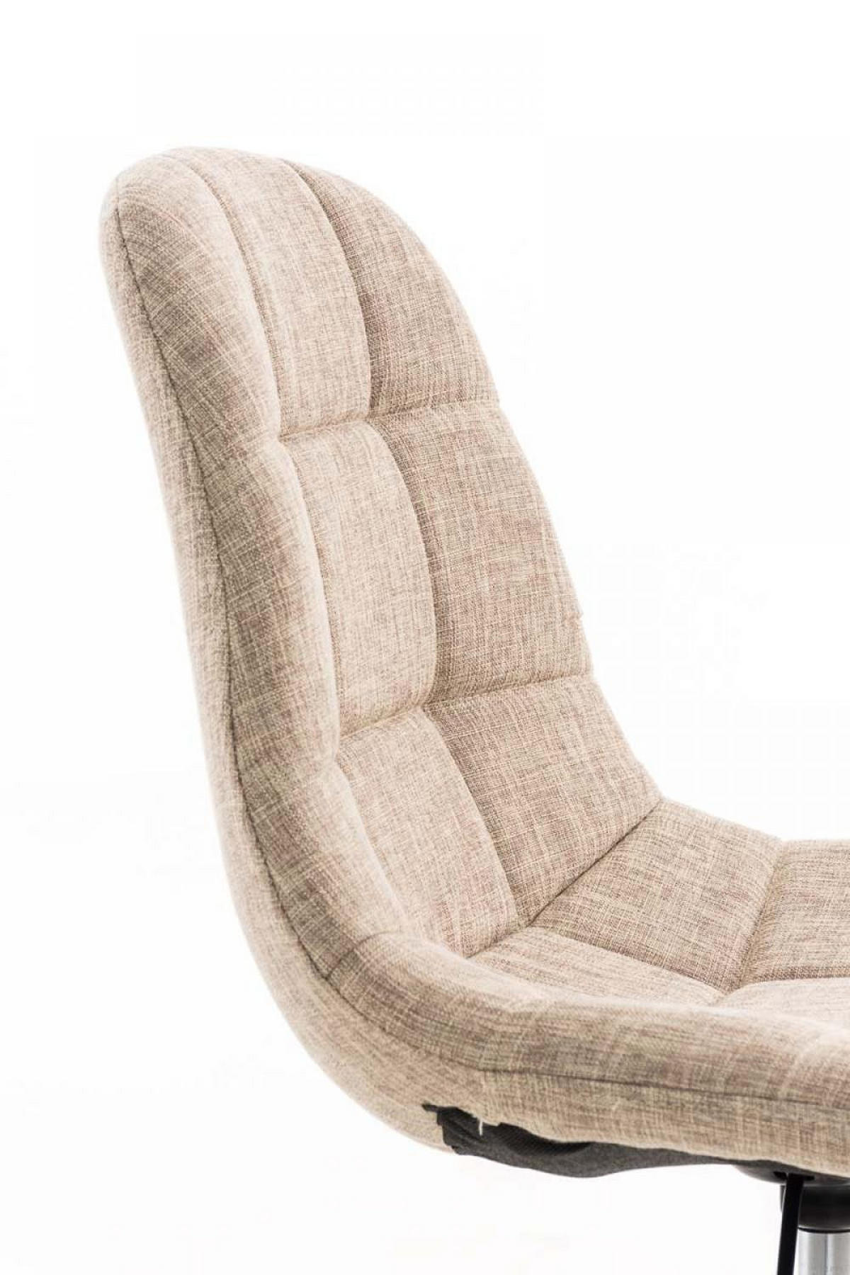 DREHSTUHL Stoff creme - Chromfarben/Creme, Textil/Metall (55/79/55cm) - CLP