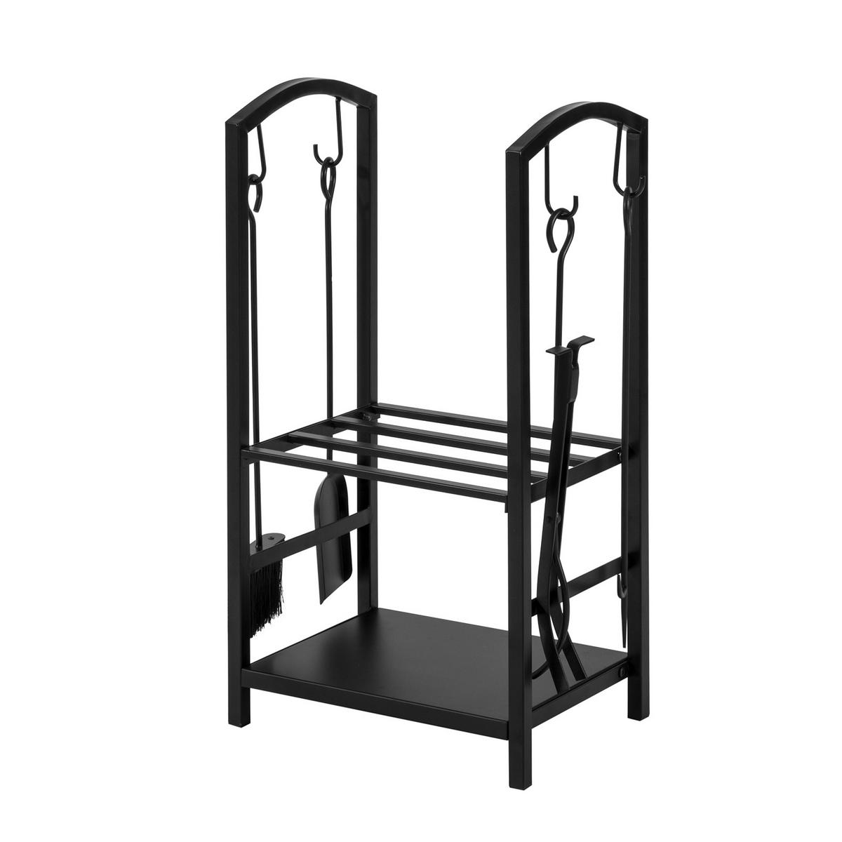 KAMINHOLZREGAL - Schwarz, Metall (46/75/30cm) - SoBuy