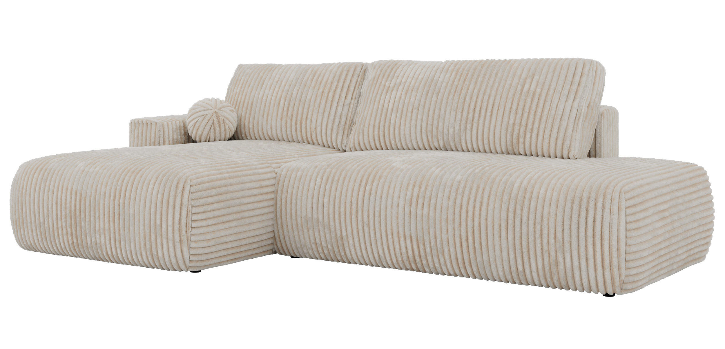 ROHOVÁ SEDAČKA TAREN L Béžová Manšestr - ľavá strana - čierna/béžová, textil/plast (170/292cm) - MKS