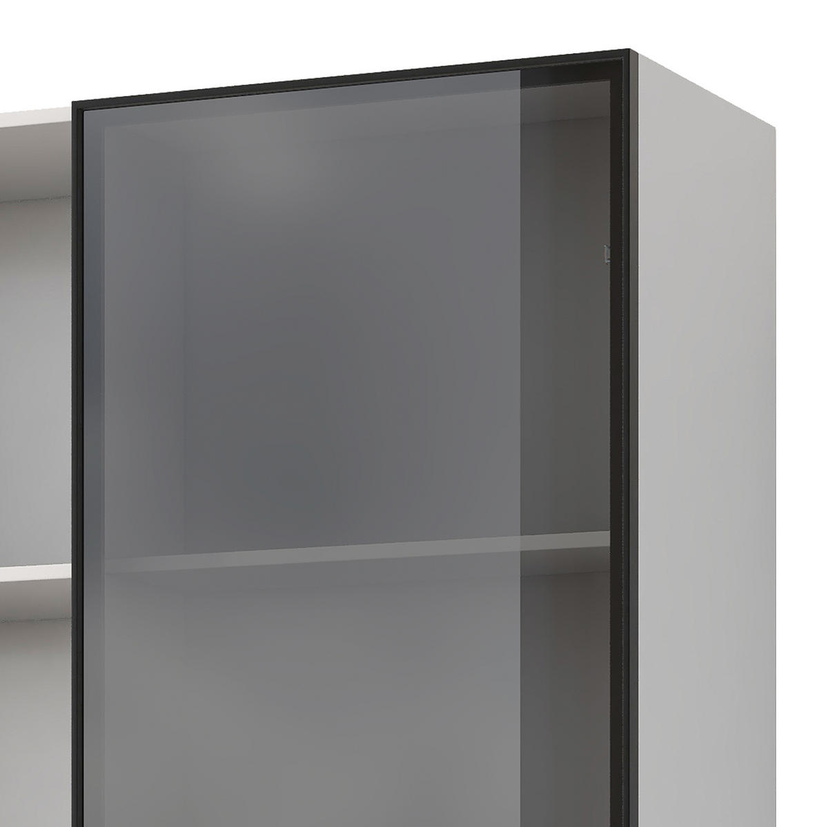 VITRINE aus Spanplatte 80x40x160 cm Weiß mit LED-Beleuchtung, Glastür und 3 Schubladen - Weiß, Holzwerkstoff (80/160/40cm) - IVMEU