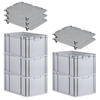 EUROBOX 5x Nextgen Economy Mit Auflagedeckel Grau/Schwarz Griffe Geschlossen - Schwarz, Kunststoff (40/32/60cm) - PROREGAL