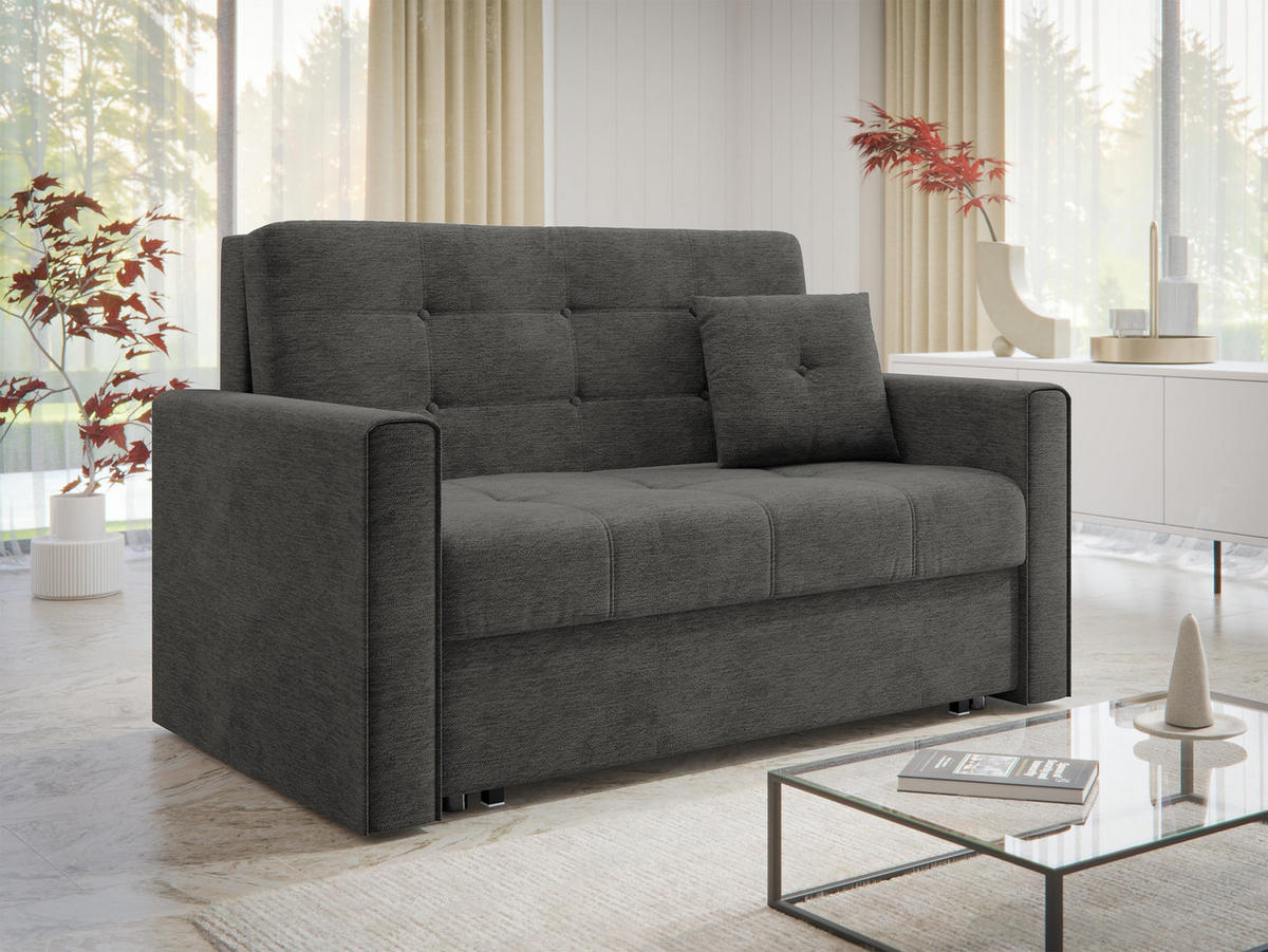 SCHLAFSOFA Viva Lux II - Dunkelgrau, Holz/Textil (133/85/98cm) - MIRJAN24