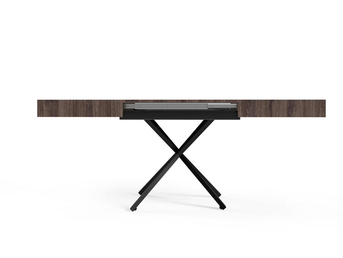 COUCHTISCH SANNA X - Anthrazit/Schwarz, Holzwerkstoff/Metall (80/120/27cm) - Meblini