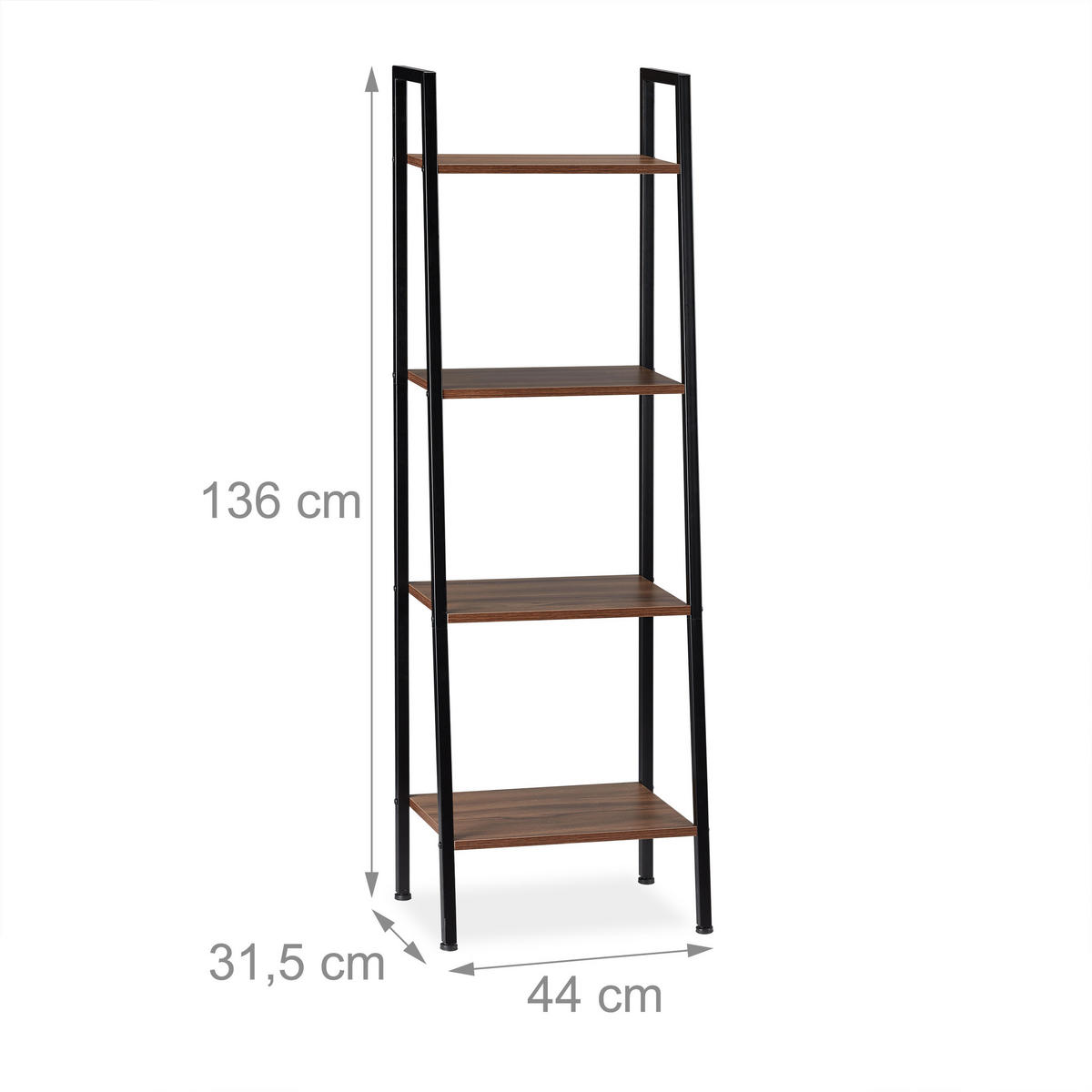 STANDREGAL - Multicolor, Holzwerkstoff/Metall (44/136/31.5cm) - Relaxdays