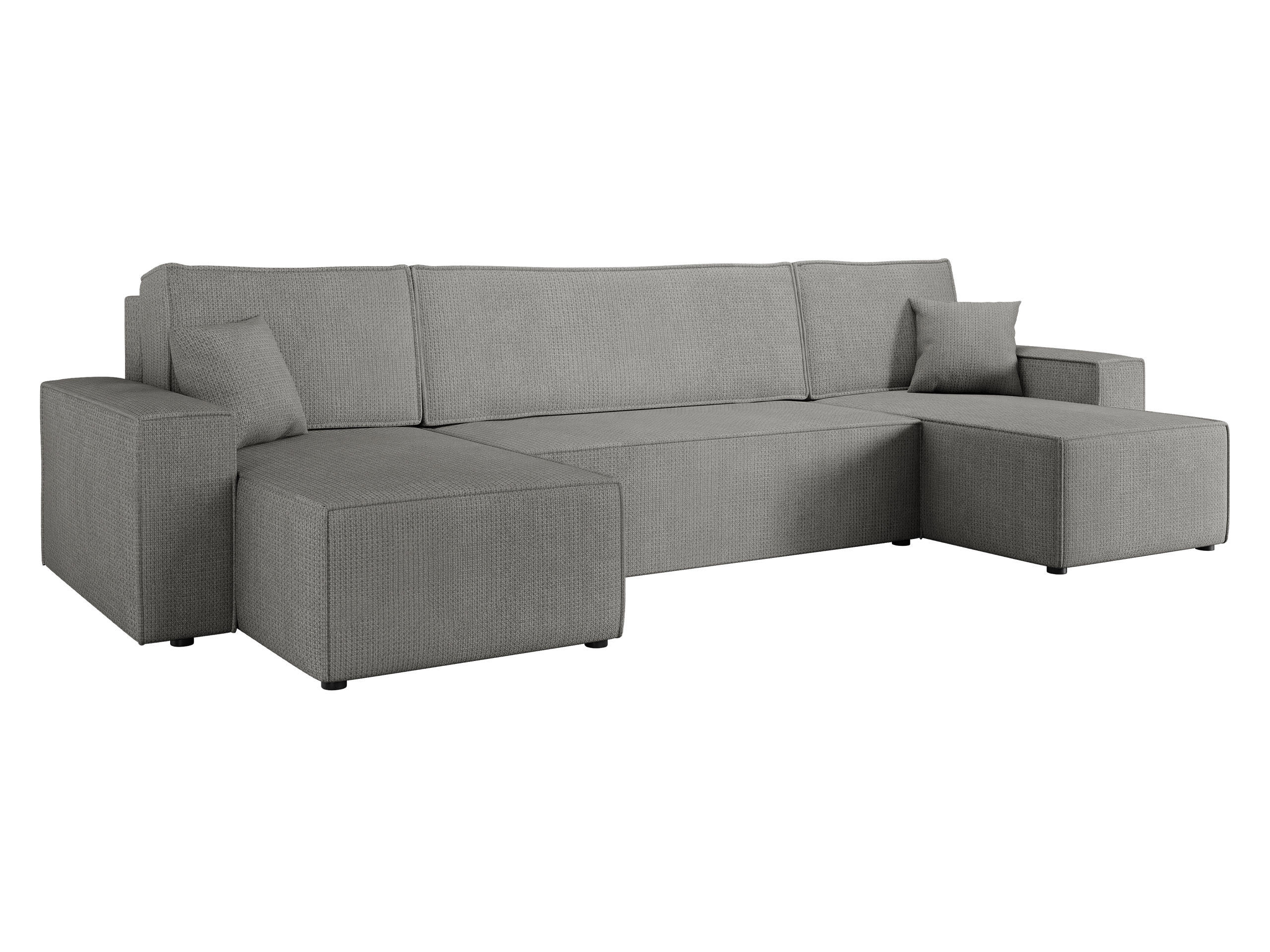 WOHNLANDSCHAFT Karl U - Schwarz/Grau, Holz/Kunststoff (312/82/145cm) - MIRJAN24