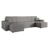 WOHNLANDSCHAFT Karl U - Schwarz/Grau, Holz/Kunststoff (312/82/145cm) - MIRJAN24