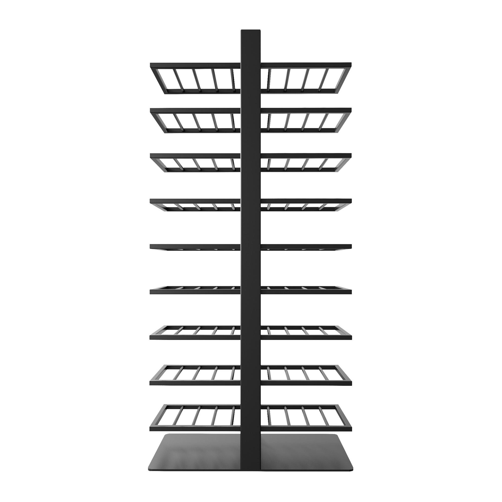 WEINREGAL Corse Metall,Schwarz, Für 90 Weinflaschen 170/80/30cm - Schwarz, Metall (30/170/80cm) - Metalo Pro