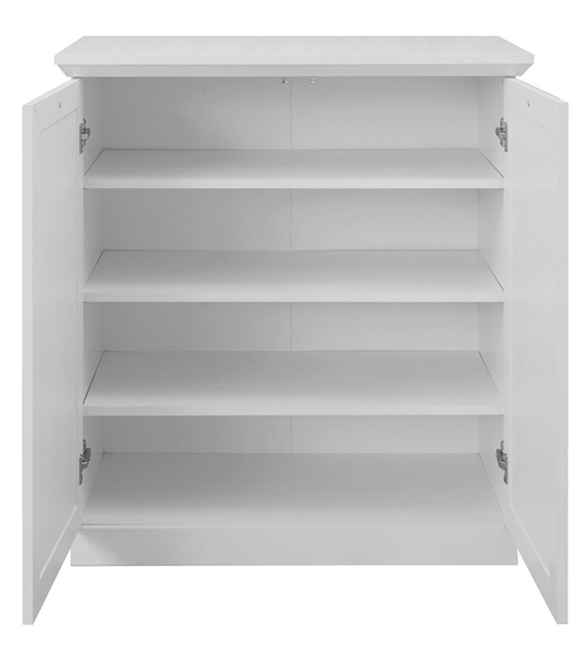 KOMMODE weiß 81 x 88 cm, SCHUHSCHRANK im Landhaus-Stil - Silberfarben/Weiß, Holzwerkstoff/Metall (81/88/41cm) - Top.Furn