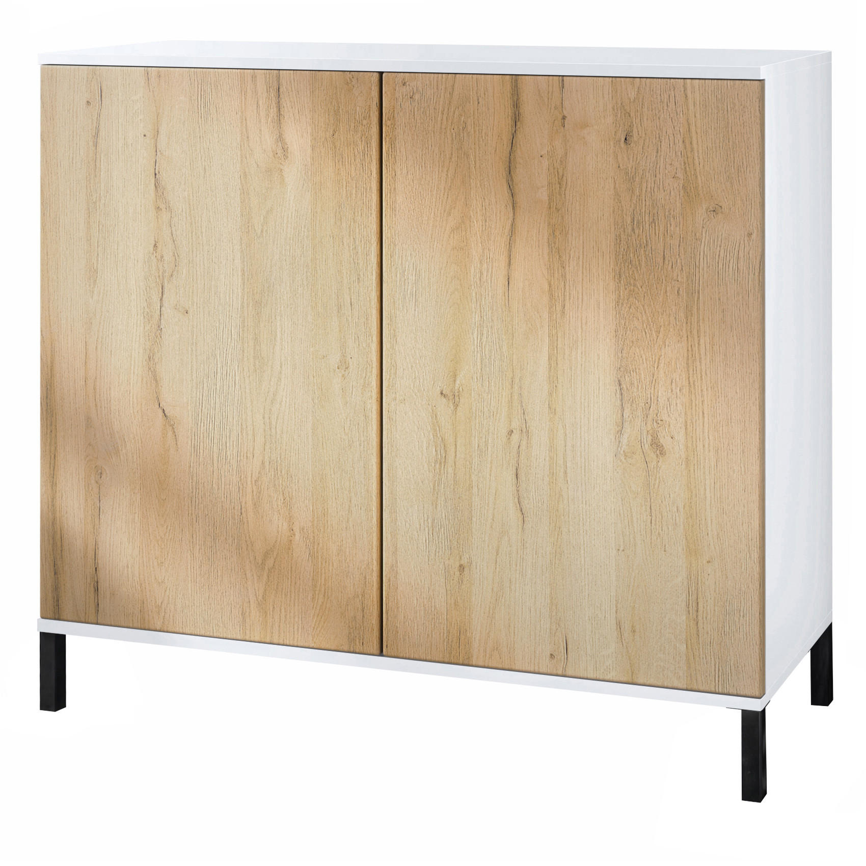 KOMMODE Skadu Eiche Natur - Eichefarben, Holzwerkstoff (92.5/83.5/35cm) - Vladon