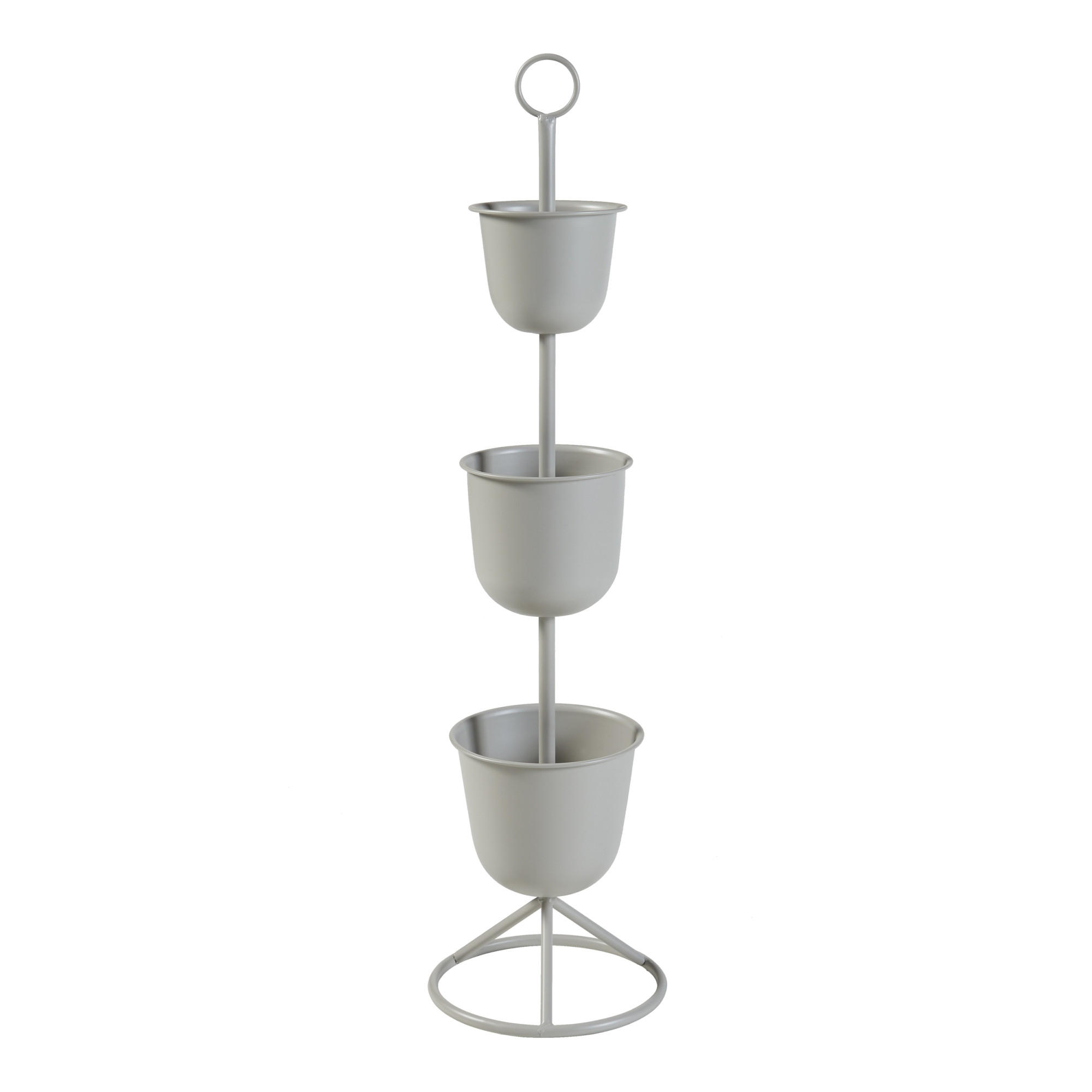PFLANZENSTÄNDER Alphen - Hellgrau, Metall (28/110cm) - [en.casa]