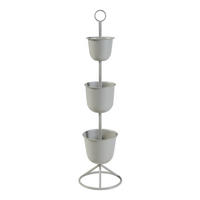 PFLANZENSTÄNDER Alphen - Hellgrau, Metall (28/110cm) - [en.casa]