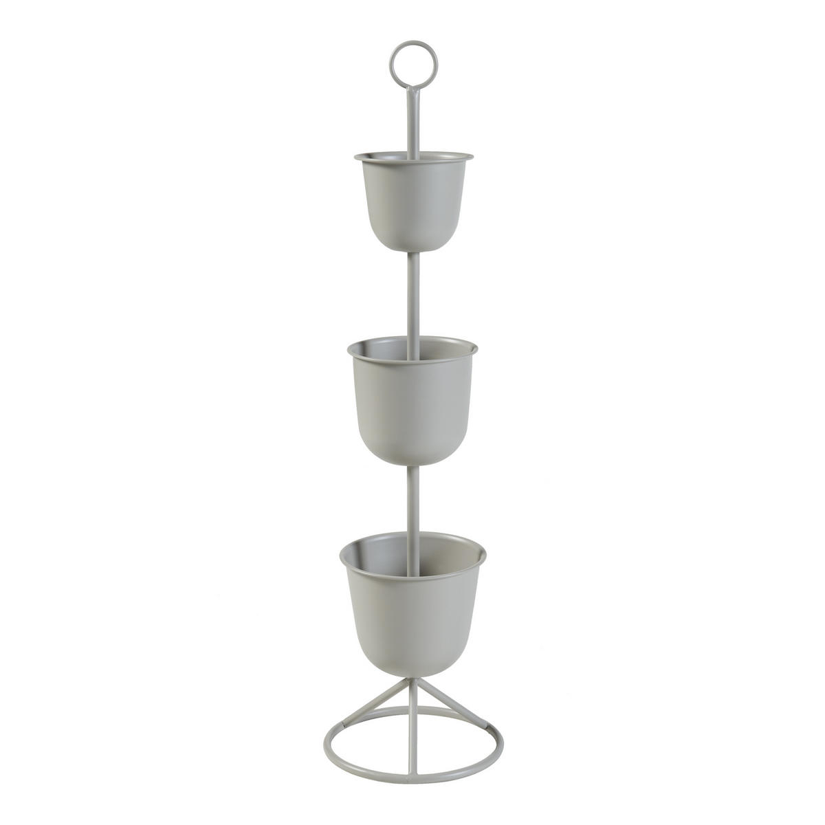 PFLANZENSTÄNDER Alphen - Hellgrau, Metall (28/110cm) - [en.casa]