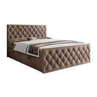 BOXBETT INEZ II mit Bettkasten mit Topper 140x200 cm Royal Velvet 176 - Beige, Textil - Lookway