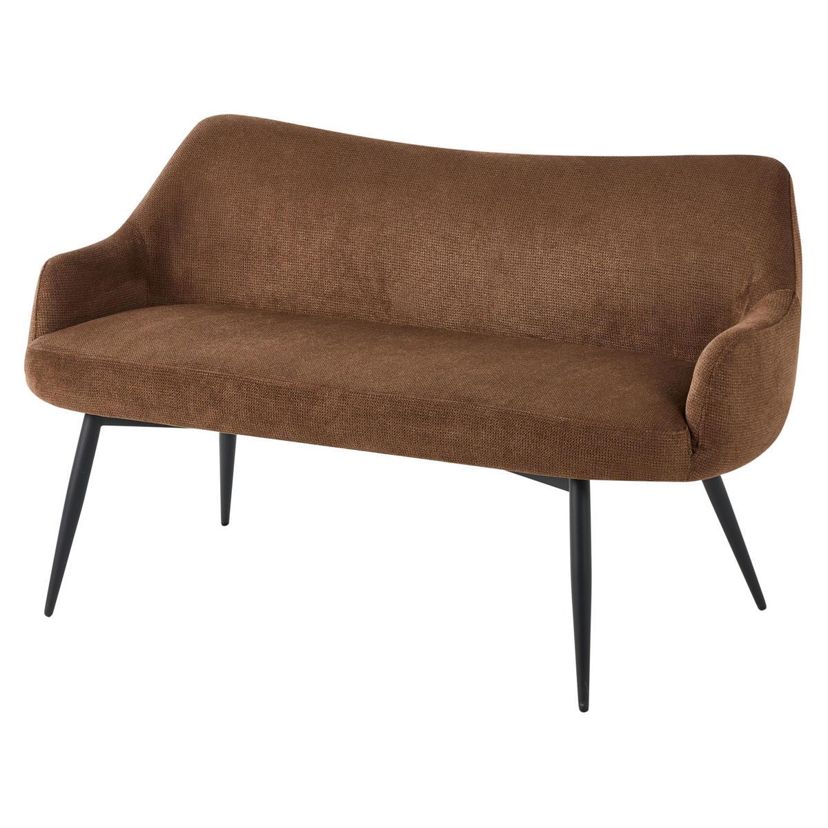 ESSZIMMERBANK 2-Sitzer Stoff Dunkelbraun Arendal - Dunkelbraun, Textil (134/79/58cm) - Beliani
