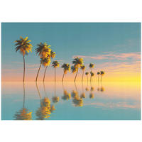 FOTOTAPETE 3D Effekt Strand Meer Karibik Wohnzimmer 200x140 - Multicolor, Papier (200/140cm) - Wallarena