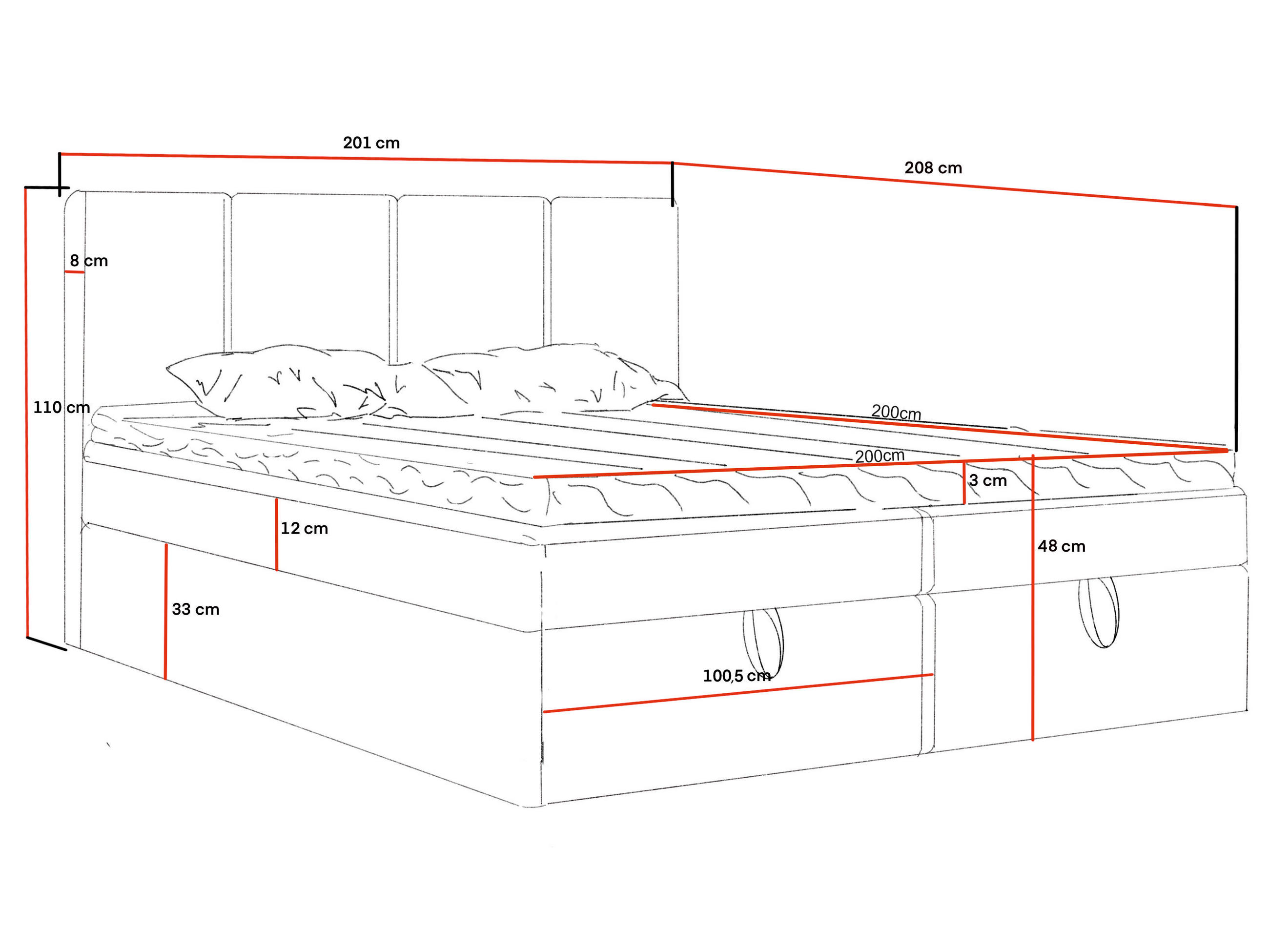 Thumbnail - Marpur Boxbett, Braun, Textil, Höhe ca. 12 cm, 200x200 cm, Oeko-Tex® Standard 100, Schlafzimmer, Betten, Boxspringbetten