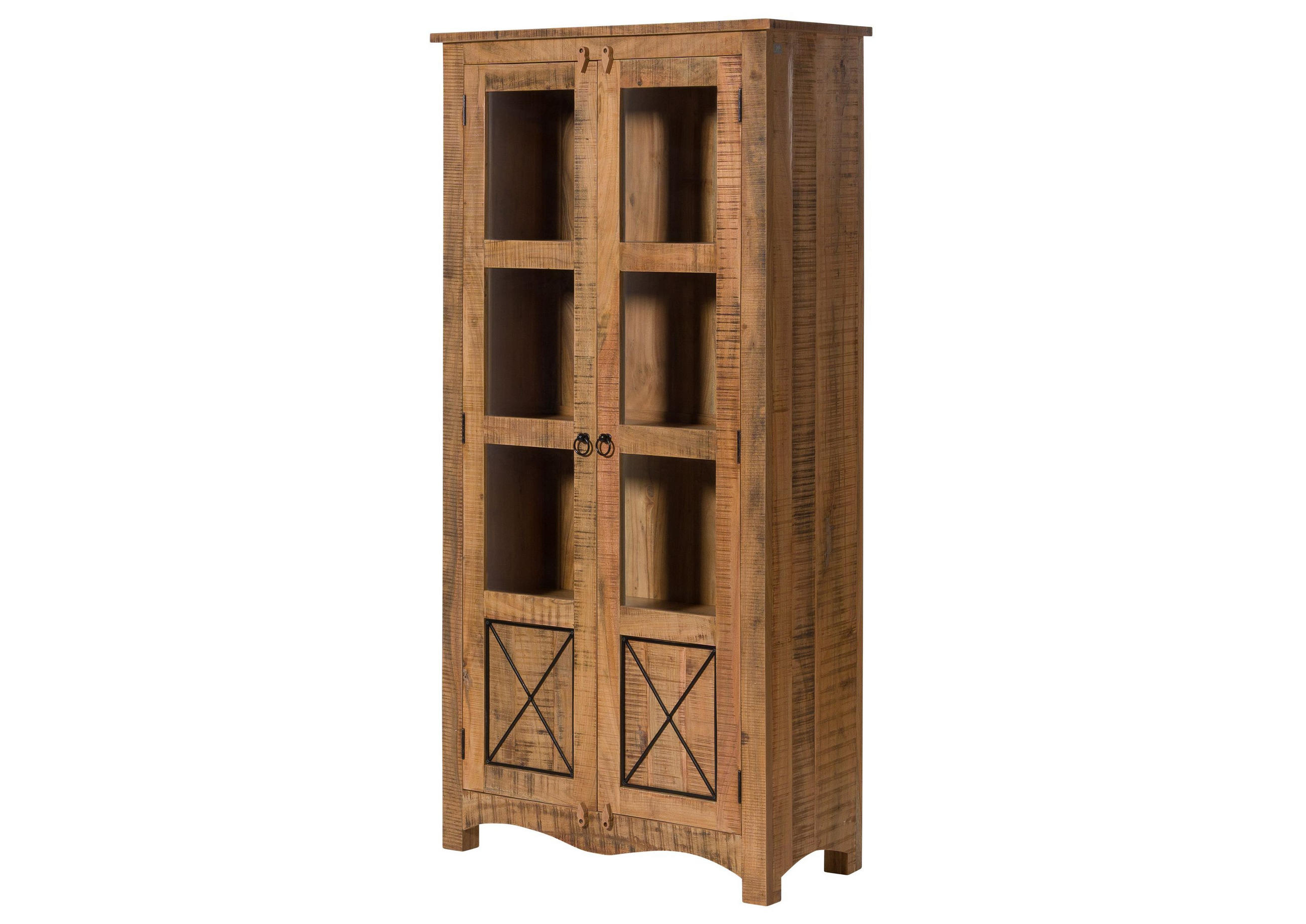 VITRINE Akazie 90x40x180 natur versiegelt NATURE OF SPIRIT #252 - Braun, Holz (90/180/40cm) - Massivmoebel24