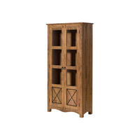 VITRINE Akazie 90x40x180 natur versiegelt NATURE OF SPIRIT #252 - Braun, Holz (90/180/40cm) - Massivmoebel24