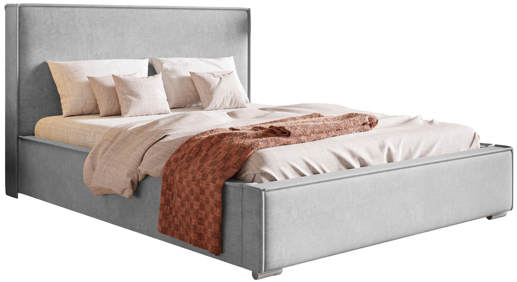 POLSTERBETT 140x200 Sydney mit Bettkasten, Hellgrau - Hellgrau, Holz/Textil (140/200cm) - Emporius