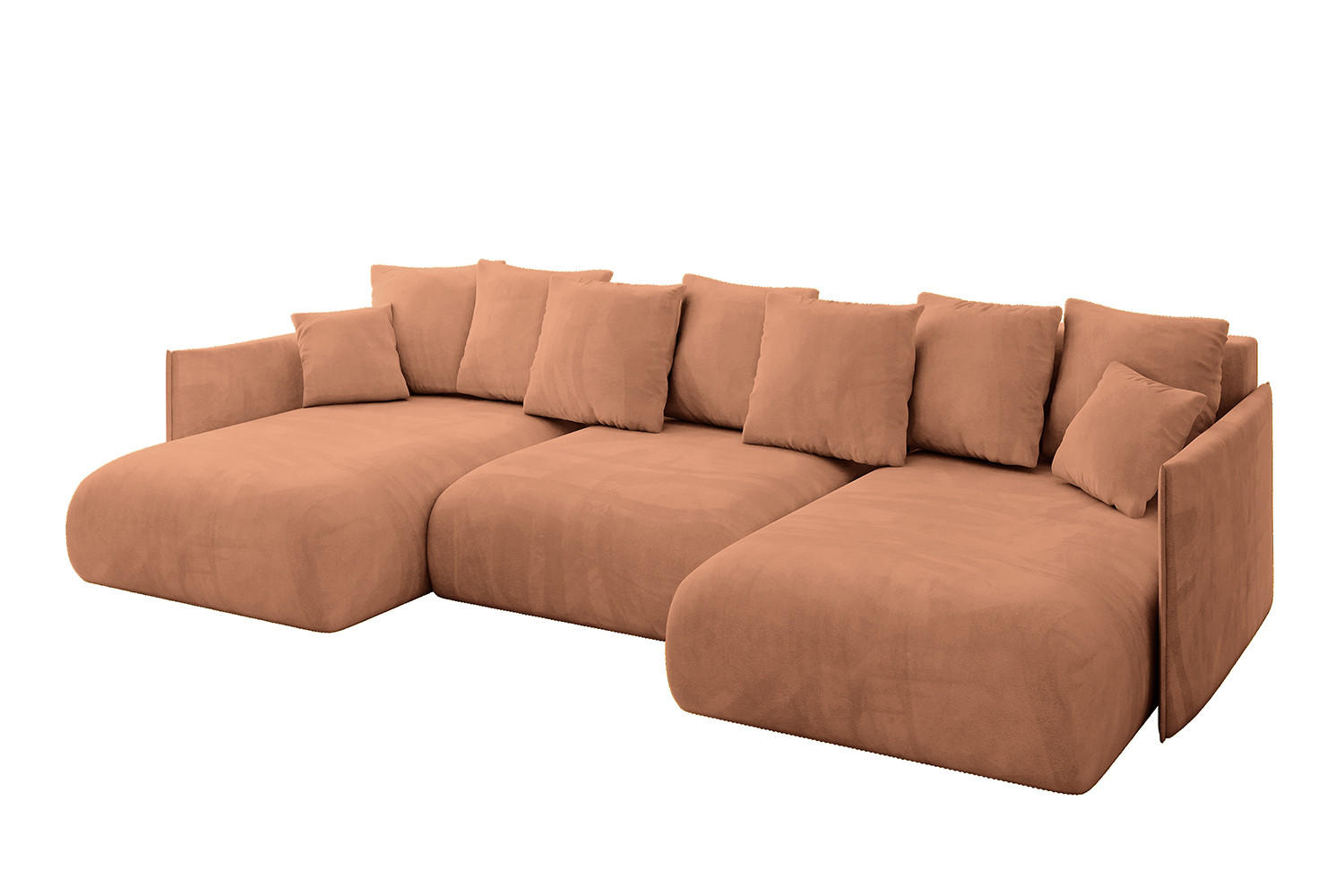 ALTDECOR SEDACÍ SOUPRAVA s funkcí lůžka a úložným prostorem pod postelí ONESK-U 317x177x72 korálový velur