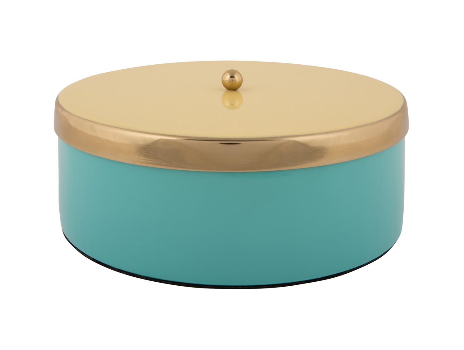 AUFBEWAHRUNGSBOX Double Funky 20/20/7 cm - Blau, Metall (20.5/7cm) - Present Time
