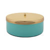 AUFBEWAHRUNGSBOX Double Funky 20/20/7 cm - Blau, Metall (20.5/7cm) - Present Time
