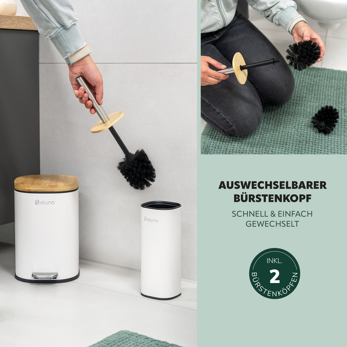 BADEZIMMER-SET FRAMURA 2tlg., weiß - Weiß, Metall (18.5/27.5/23cm) - eluno