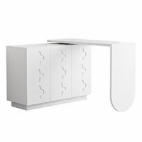 COMPUTERTISCH Eckschreibtisch Drehbar Weiß L-Form mit Schrank 110cm - Weiß, Holzwerkstoff (40/110/75cm) - Urban Meuble