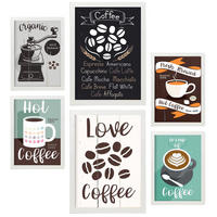 POSTER Set Mit 6 Kaffee Größe A3 & A4 Weißer Rahmen - Weiß, Papier (29.7/1cm) - Nacnic